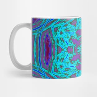 Abstract cyan flower kaleidoscopes Mug